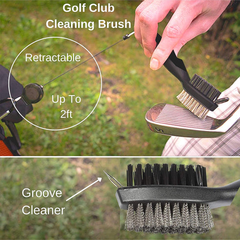 Golf Accessories Kit - Includes Towel, Ball Holder, Brush, Divot Repair Tool, and More
