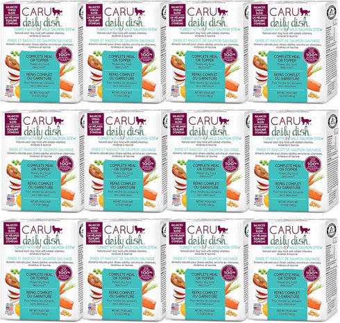 Caru Daily Dish Turkey with Wild Salmon Stew, Natural Adult Wet Dog Food, 12.5 oz, 12 Pack