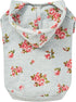 Blueberry Pet Floral Dog Hoodie, Rose Print Pullover Sweatshirt for Small Dogs, 10" Back Length, Stylish Grey