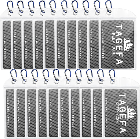 Tagefa Cooling Towels 20 Pack, 40"x 12" Cooling Rags Neck Wraps for Sports