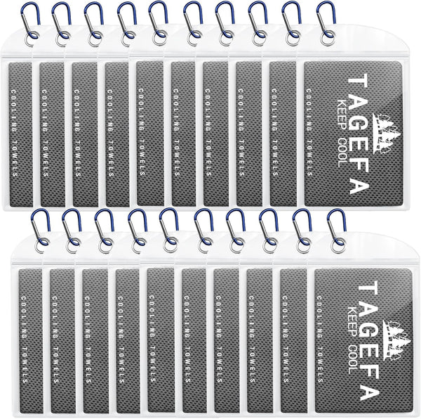 Tagefa Cooling Towels 20 Pack, 40"x 12" Cooling Rags Neck Wraps for Sports