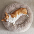 WNPETHOME Calming Dog Bed Cat Bed Donut, Faux Fur Self-Warming Cuddler, Round Plush (30 x 30 x 10 Inch, Brown)