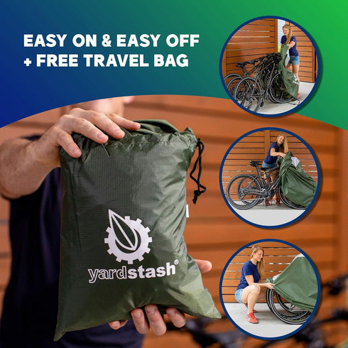 YardStash XXL Reflective Bike Cover - Waterproof & Weatherproof Storage for Bikes and Trikes