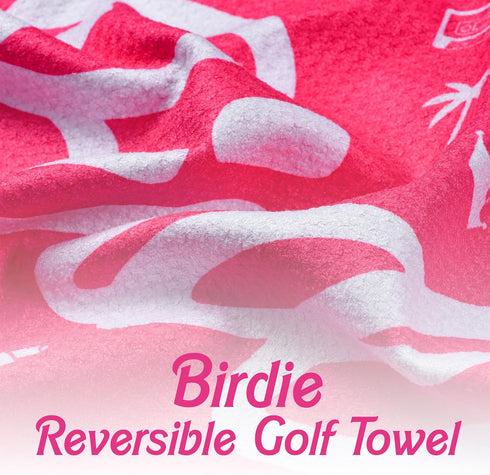 Shanker Golf Birdie Pink Towel - Funny Microfiber Waffle Golf Towel for Women - Perfect Gift & Accessories