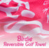 Shanker Golf Birdie Pink Towel - Funny Microfiber Waffle Golf Towel for Women - Perfect Gift & Accessories