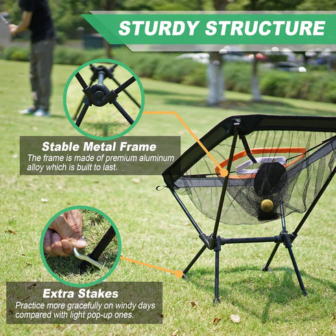 Golf Chipping Net & Driving Net, Backyard Golf Practice Net with Mat, Indoor Training Target with Balls