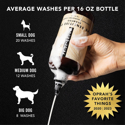 Pride and Groom The Sensitive One Dog Shampoo, All Natural Blend for Puppies & Dogs with Sensitive Skin, 16oz