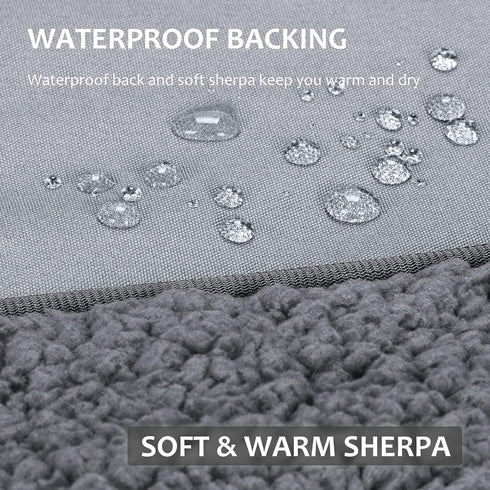 Tirrinia Outdoors Waterproof Throw Blanket, Sherpa Fleece Windproof Mat for Camping, Picnic, Traveling