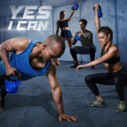 Yes4All 5-65lbs Kettlebells, Vinyl Coated Cast Iron for Dumbbell Weights, Full Body Workout Equipment, Gym & Fitness