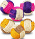 Weewooday 6 Pieces Cat Toy Ball, Sisal Ball Interactive Rolling Scratch Cat Toy (Random Color)