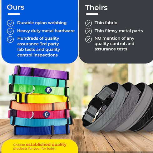 Blueberry Pet Essentials X-Small Dog Collar, Adjustable & Eco-Friendly Durable Nylon Strap, Black for Boy & Girl Pets