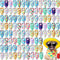Sweetude 100 Pieces Hawaiian Dog Bandanas Bulk,Summer Bandanas for Dogs Fruit Flamingo