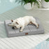 Bedsure Cooling Gel Foam Dog Bed for Large Dogs, Waterproof Orthopedic Egg Foam Bed for Outdoor Comfort, 24"x16", Grey