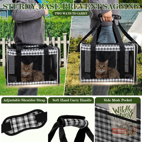 20lbs, 2 EXPAWLORER Large Cat Carrier Dog Carriers Soft for Small Medium Cats Puppies Up to Airline Approved Pet