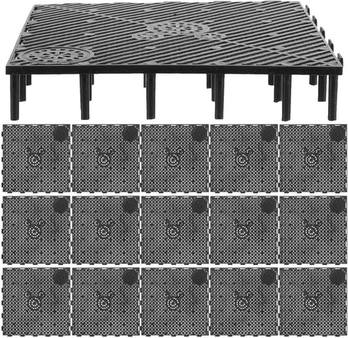 POPETPOP 20pc Fish Tank Bottom Filter Plate - Sand Gravel Filter Board PVC Splicing Clapboard (Black)