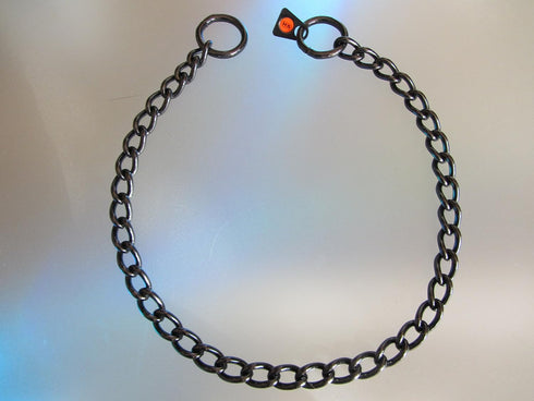 Herm Sprenger Collar, Black Stainless Steel, 25.6" (65cm) Round Links, Wire Gauge 0.12" (3.0 MM)