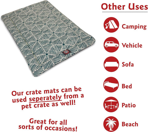 42" Charlie Emerald Green Crate Dog Bed Mat by Majestic Pet Products