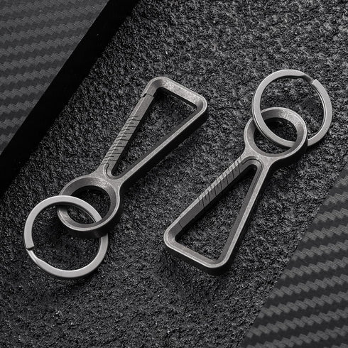 KeyUnity KM01 Titanium EDC Keychain Clip with Bottle Opener, Quick Release Carabiner Key Ring
