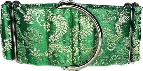 Extra Soft Martingale Dog Collar and Leash Set, 2" Wide for Greyhound Saluki Whippet and Similar Breeds (M 11"-14" and