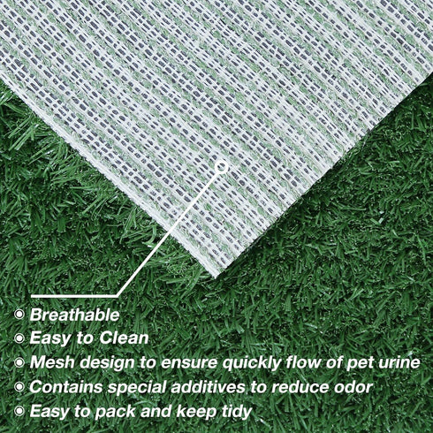 28" 18" 2 Packs GLOBREEN Artificial Dog Grass Pee Pads X - Large Puppy Training Turf for Potty Tray, Anti Odors