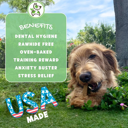 Nature Gnaws USA Turkey Tendon Rings for Dogs, 8oz - Premium Natural Grain Free Chew Treats for All Breeds