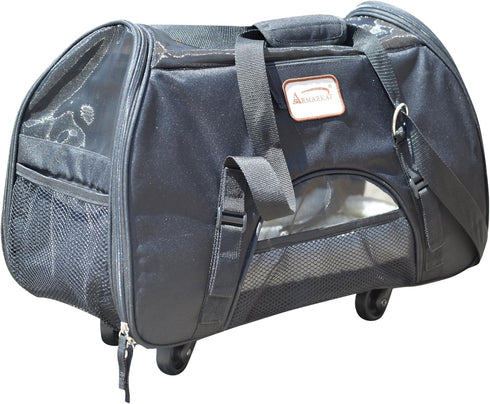 Armarkat PC101B Roll Away Pet Carrier, Black