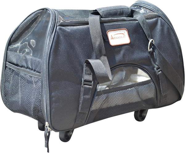 Armarkat PC101B Roll Away Pet Carrier, Black
