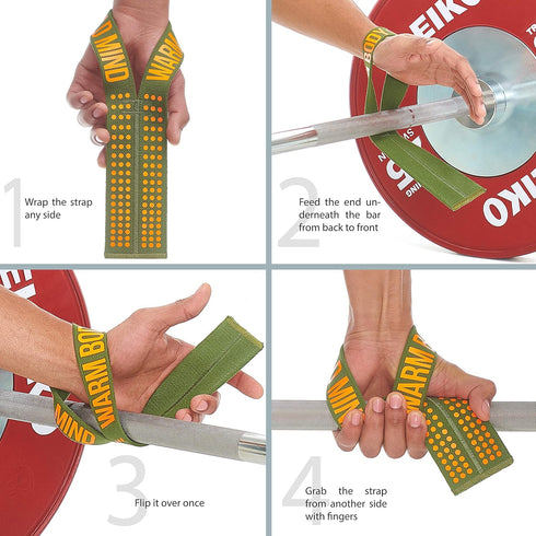 WARM BODY COLD MIND V1 Lifting Wrist Straps for Olympic Weightlifting, Rated at 660 lb, Cotton Hand Wraps
