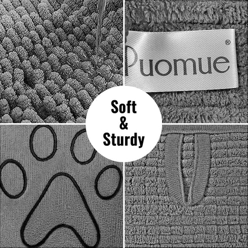 Microfiber Dog Towels for Drying Dogs, Super Absorbent, Soft and Quick Drying Pet Grooming Towel, 31Inch X 13Inch, Perfect Pets' Shower & Bath Supplies for Dog and Cat, Machine Washable, Grey