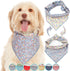 Reversible Purple Floral Dog Bandana - Cotton Handkerchief for Small Dogs, Cats, Puppies, Single Piece