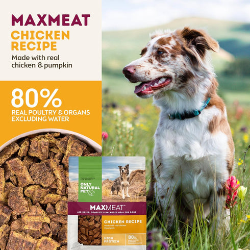 Only Natural Pet MaxMeat Holistic Air Dried Dog Food, All Natural, High Protein, Grain Free, Chicken with Pumpkin &