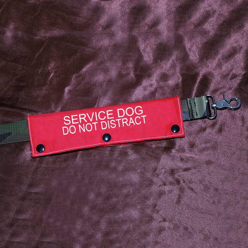 Dog Leash Sleeve Service Dog Do Not Distract Wrap Alert Hanging ID Patch Tag Pet Birthday Gift (Service Distract-Sleeve)