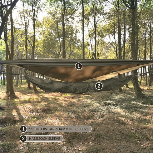Onewind Lightweight Hammock Sleeve, Medium 11'' Camping Storage and Cover for Hammock, Underquilt, Topquilt, OD Green