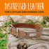 Mighty Paw Dog Lite Collar - Genuine Distressed Real Leather, Modern Designer Look, Lite Brown