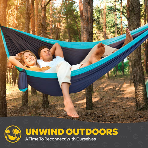 Hammock 500 lb Hammock Travel/Backpacking/Beach/Backyard Durable Capacity, Nylon Camping Chair - Double or Single Sizes