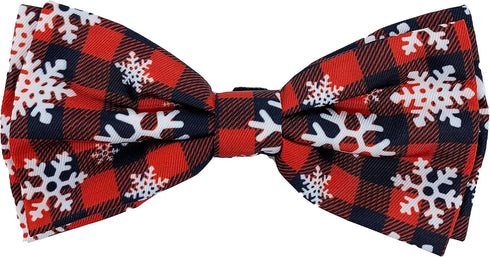 Huxley & Kent Bow Tie for Pets | Buffalo & Snow (Small) | Christmas Holiday Velcro Bow Tie for Dogs and Cats