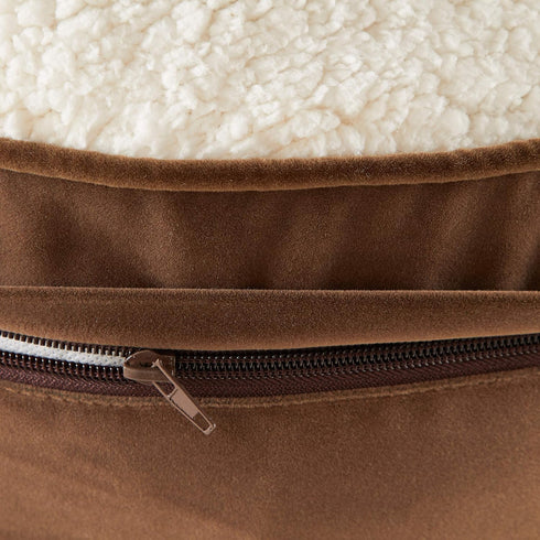 South Pine Porch Samson Deluxe Round Pillow Style Dog Bed - Latte, Extra Small (24")