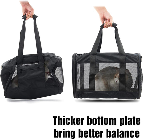 FluffyDream Pet Travel Carrier, Soft Sided Portable Bag for Cats, Small Dogs, Kittens or Puppies 17 lbs Max (Medium)
