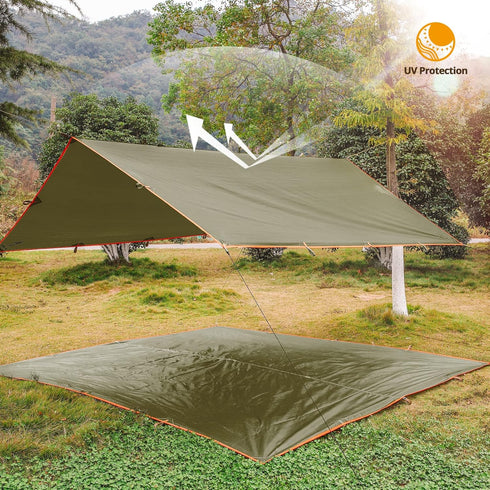 FREE SOLDIER Waterproof Portable Tarp for Outdoor Camping & Traveling (Brown)