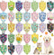 30 Pcs Spring Summer Dog Bandanas Bulk Floral Pet Scarves Bibs Adjustable