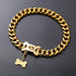 Heavy Duty Gold Chain Stainless Steel Cuban Link Dog Collar for Small Medium Large Dogs, American Bully (24")