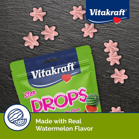 Vitakraft Star Drops Watermelon Flavor Treat for Rabbit, Guinea Pig & Chinchilla, 4.4 oz