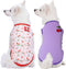 Blueberry Pet Soft & Comfy Spring Hope Floral Cotton Blend Dog T Shirts Tank Top, Pack of 2, Back Length 14", Clothes