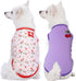Blueberry Pet Soft & Comfy Spring Hope Floral Cotton Blend Dog T Shirts Tank Top, Pack of 2, Back Length 14", Clothes