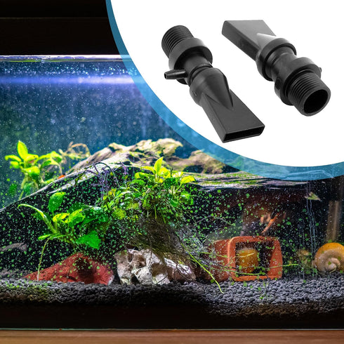 Aquarium Nozzle Water Outlet, Duckbill Return Pipe Plumbing for Fish Tank (Black, 2Pcs)