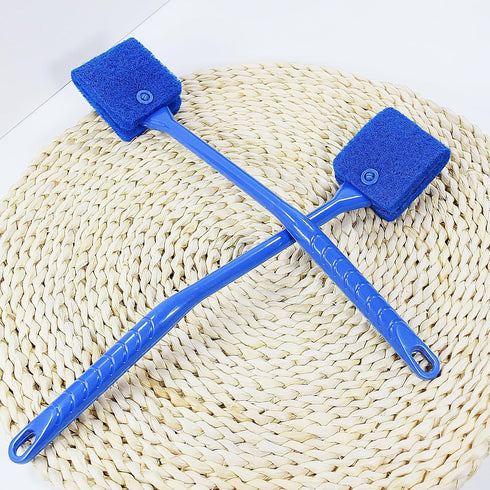 FOONEA 2PCS Fish Tank Cleaning Tools, Aquarium Double Sided Sponge Brush, Fish Tank Cleaner with Long Handle