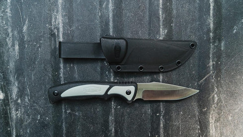 Old Timer Trail Boss 9in Fixed Blade Caping Knife with High Carbon Stainless Steel Blade and TPE Grip Handle
