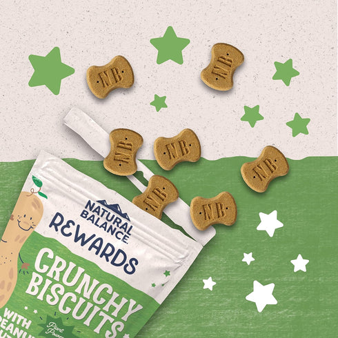Natural Balance Limited Ingredient Rewards Crunchy Biscuits, Vegetarian Dog Treats, Peanut Butter Recipe, 14 Ounce
