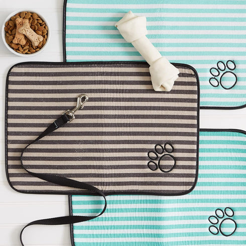 12x18, Bone Dry Machine Washable, Ultra Absorbent Pet Mat, Brown Stripe
