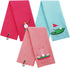 Moukeren 3 Pieces Elegant Golf Towel Embroidered for Golf Bags with Clip, Golf Gift for Women, Wife, Girlfriend